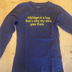 Fun long sleeved tee for sibling of UMich student. Never worn.